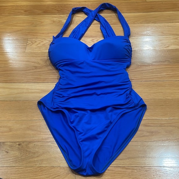 La Blanca women’s royal blue one piece swimsuit size 14. - Picture 1 of 8